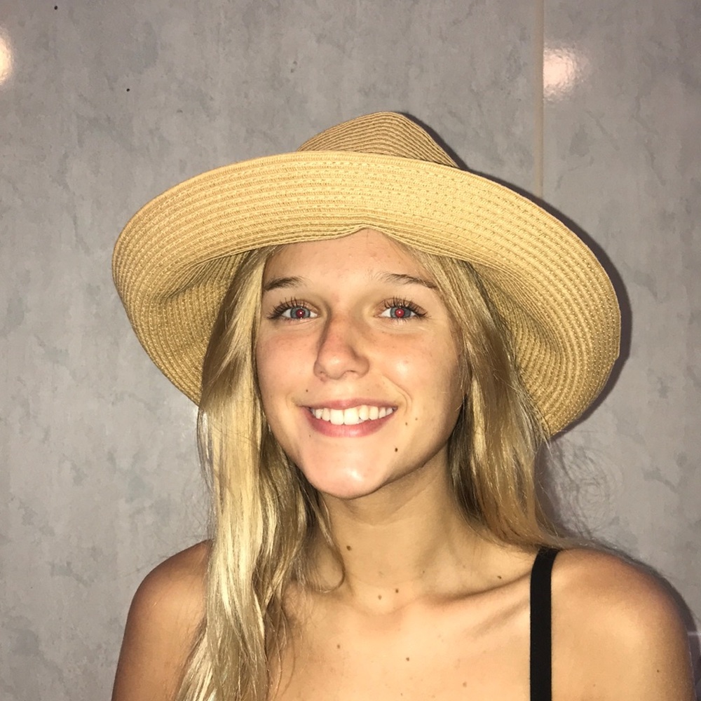 woven tan straw hat